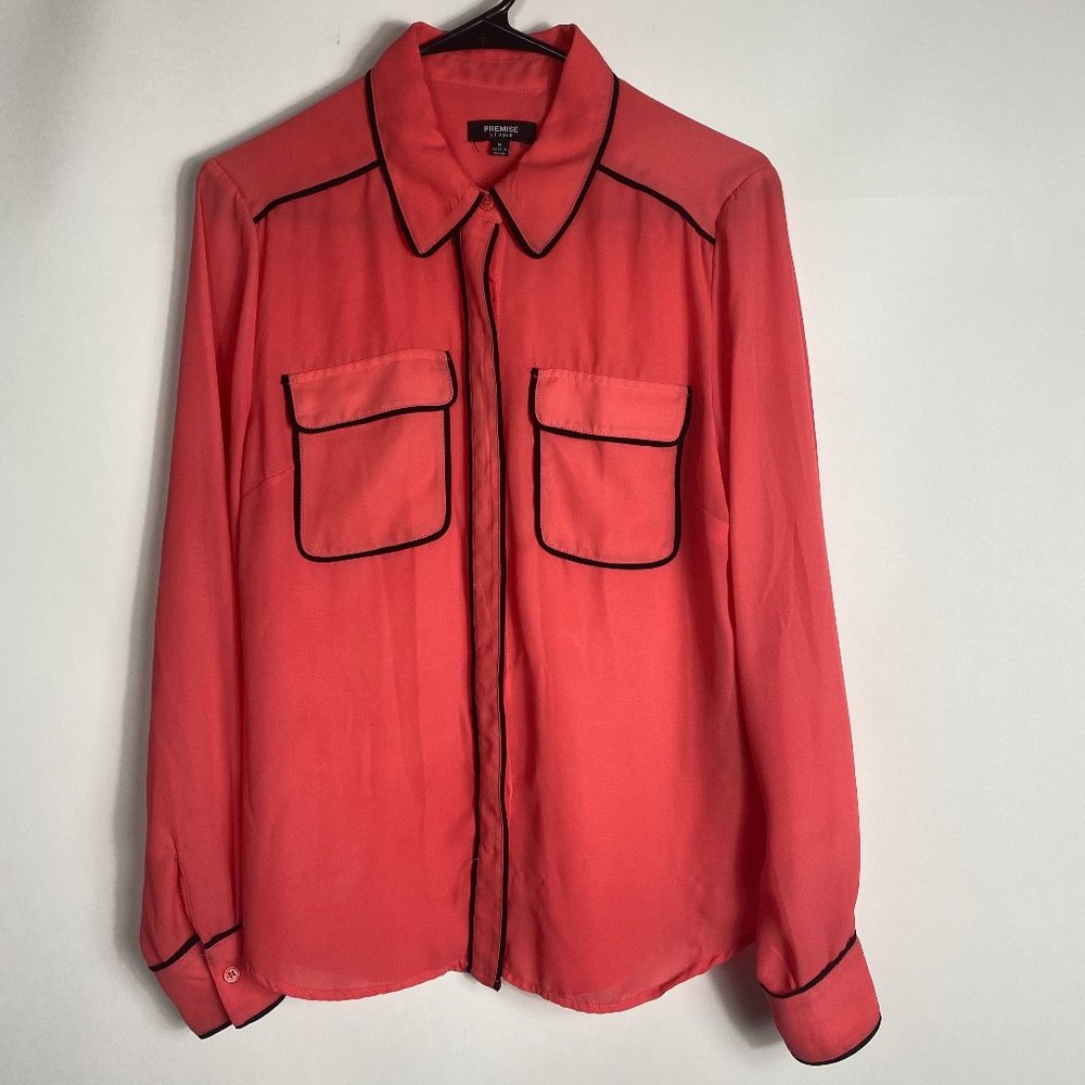 Premise Studio Coral Pink Blouse Size Med